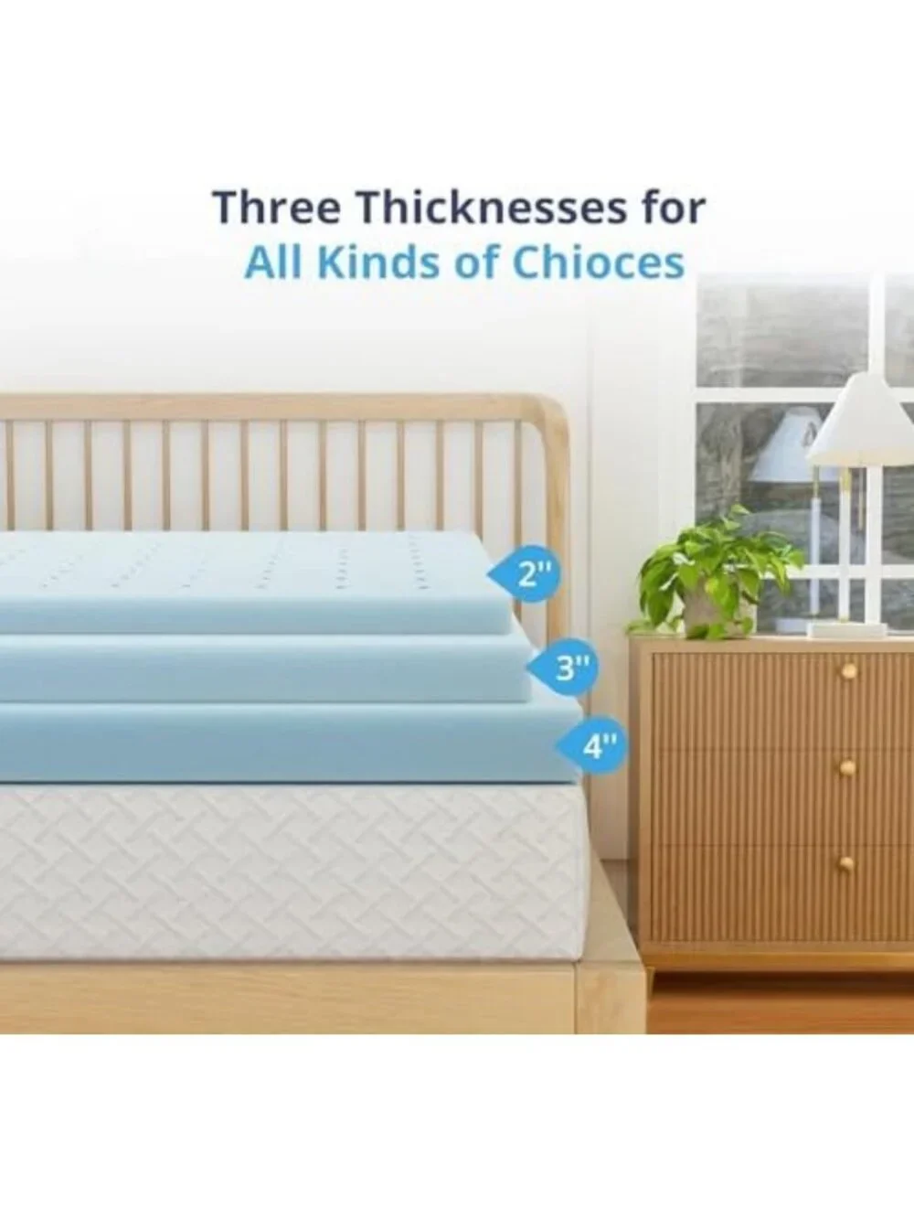 3-Inch Cooling Gel Infused Memory Foam Mattress Topper for Ultimate Comfort